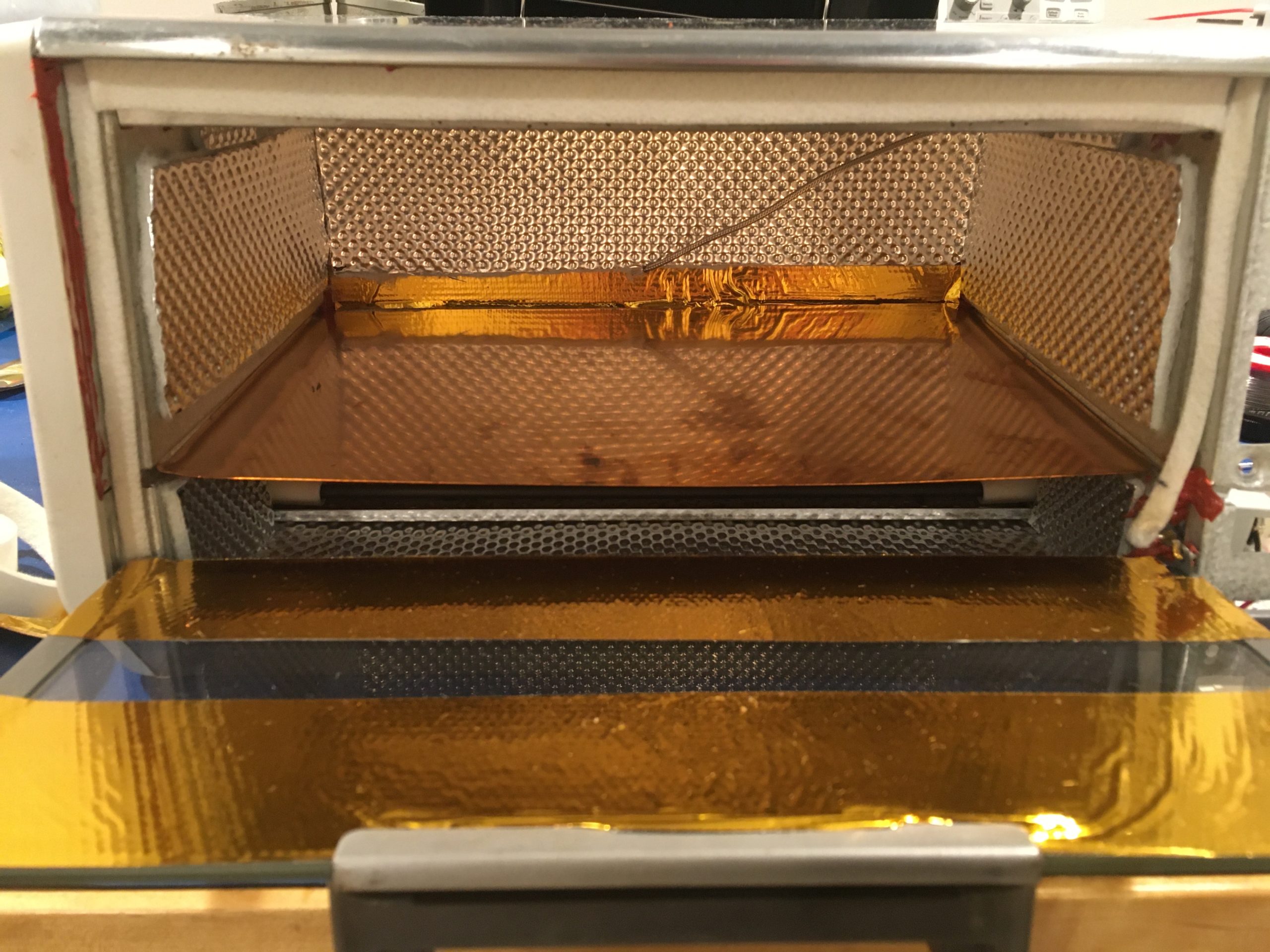 Inside of reflow oven with insulation installed